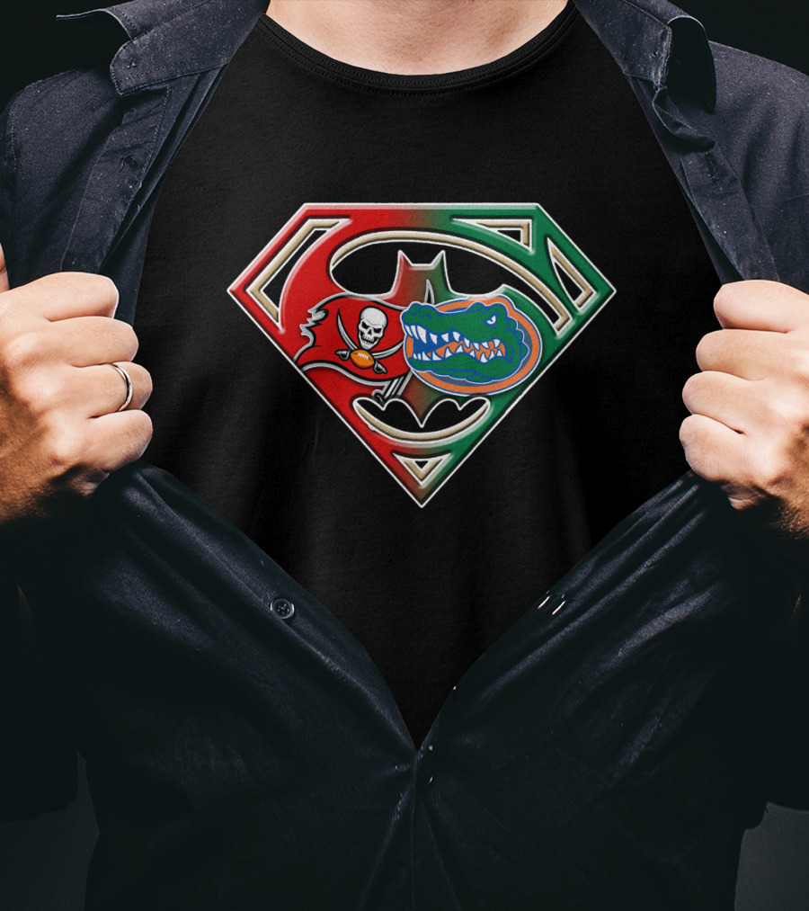 Superman Batman Tampa Bay Buccaneers Florida Gators 024 T-Shirt