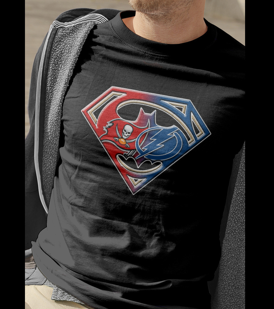 Buccaneers Lightning Superhero Logo Fusion T-Shirt