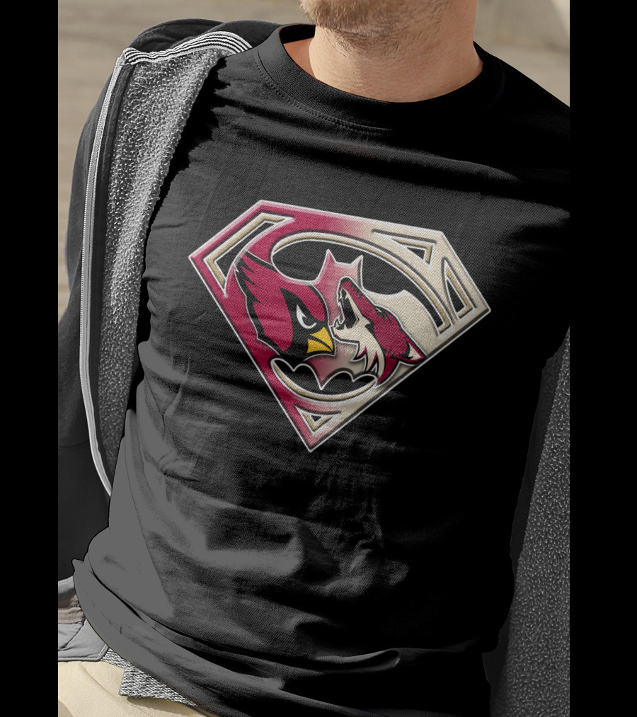 Arizona Cardinals Coyotes Superman Logo Mashup T-Shirt