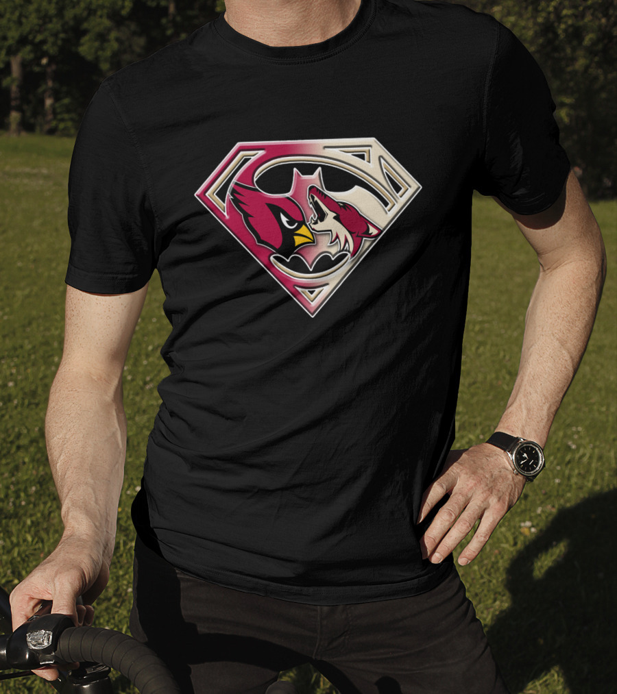 Arizona Cardinals Coyotes Superman Logo Mashup T-Shirt