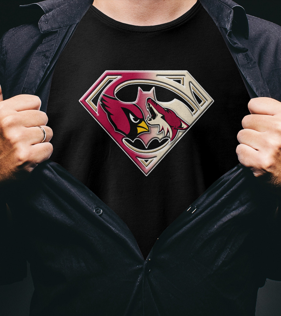 Arizona Cardinals Coyotes Superman Logo Mashup T-Shirt
