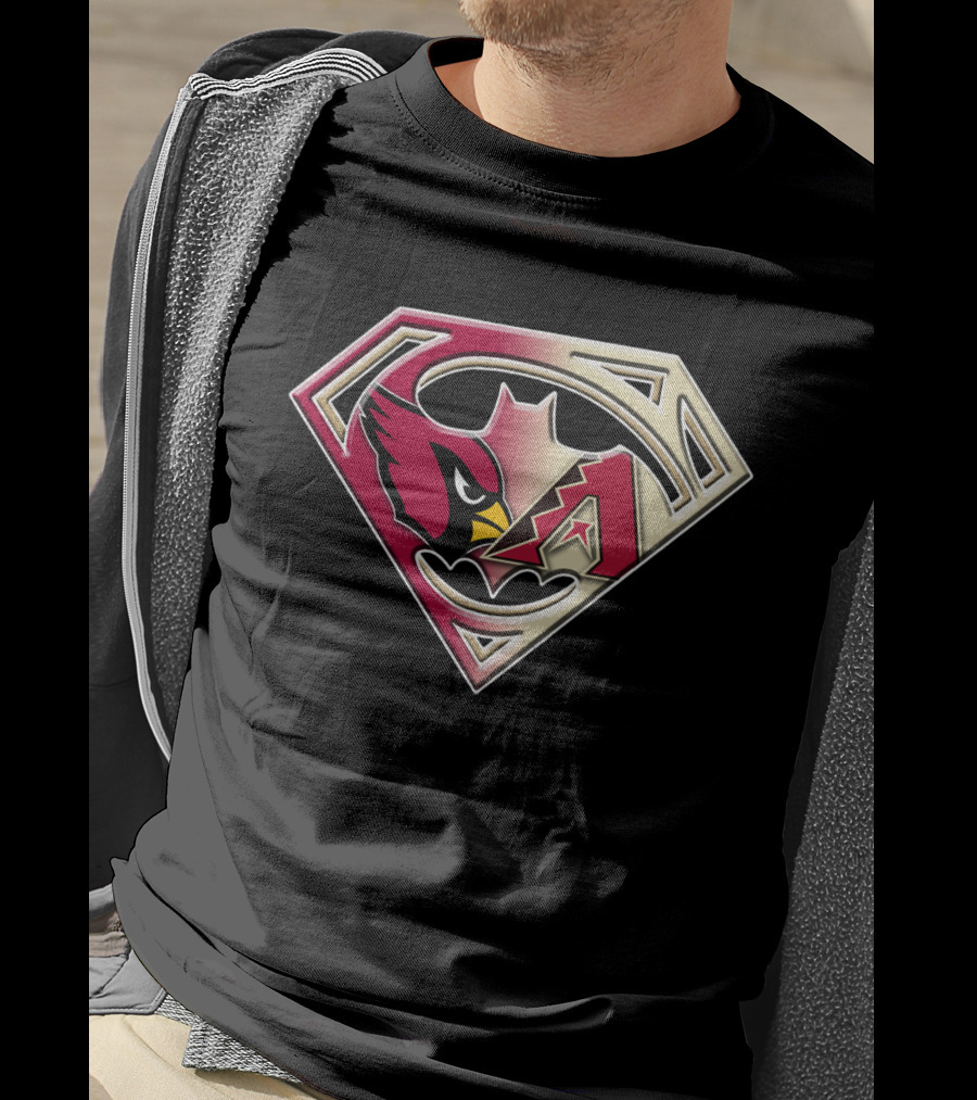 Arizona Cardinals Diamondbacks Superman Logo Fusion T-Shirt