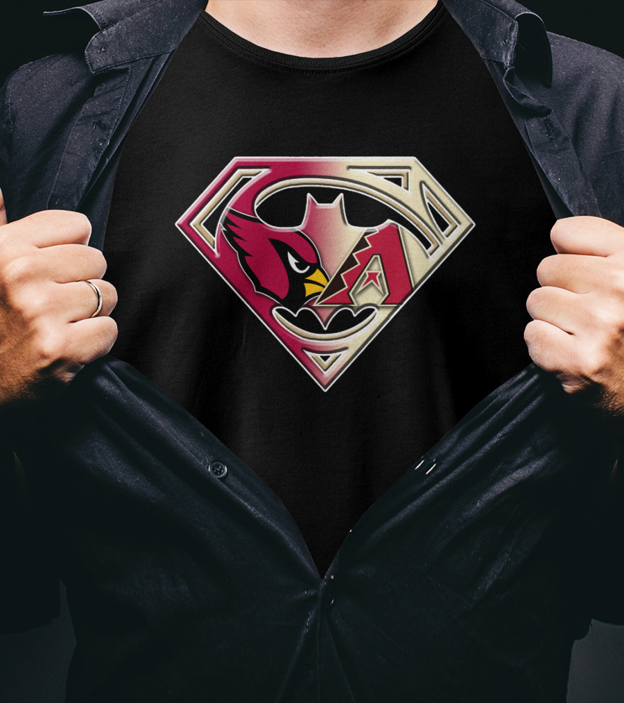 Arizona Cardinals Diamondbacks Superman Logo Fusion T-Shirt