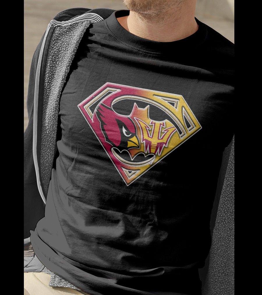Arizona Cardinals Asu Sun Devils Superman Logo Fusion Bat 030 T-Shirt