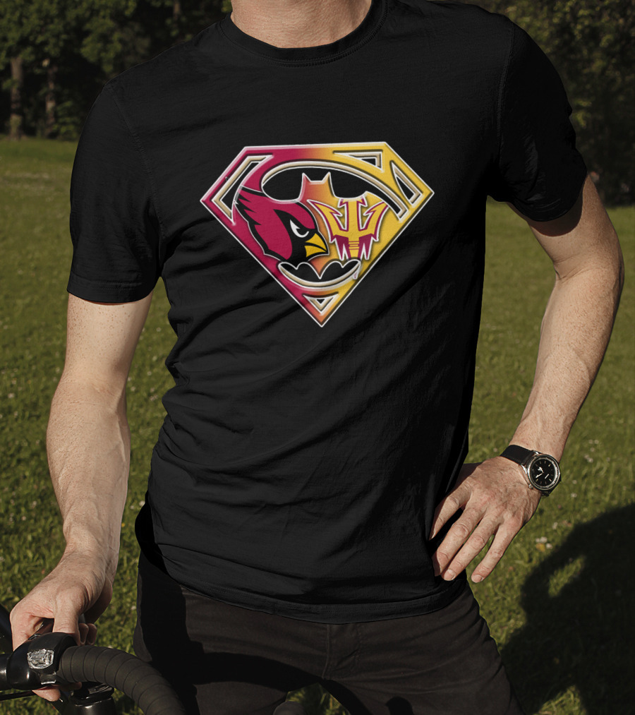 Arizona Cardinals Asu Sun Devils Superman Logo Fusion Bat 030 T-Shirt