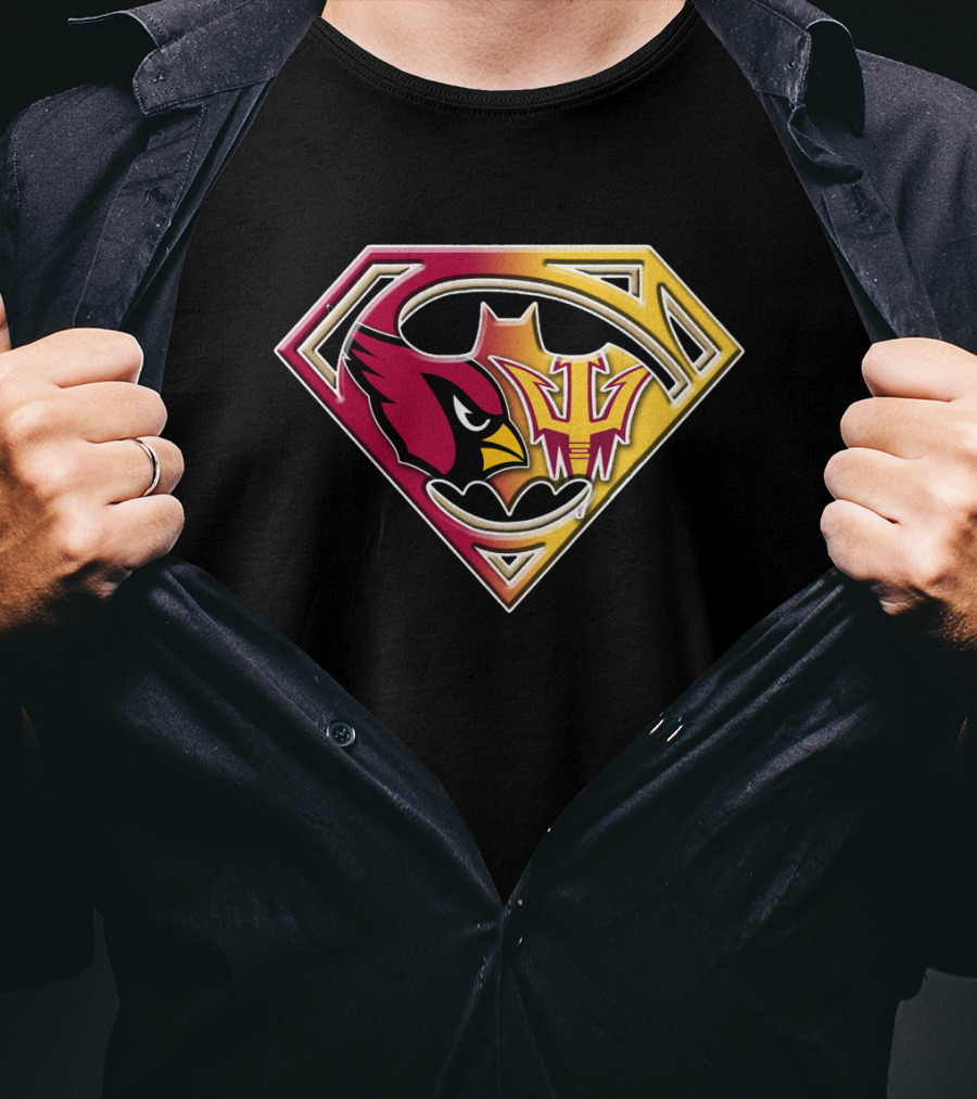 Arizona Cardinals Asu Sun Devils Superman Logo Fusion Bat 030 T-Shirt