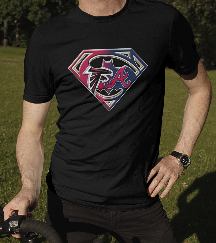 Falcons Braves Superman Batman Shield Emblem Bat T-Shirt