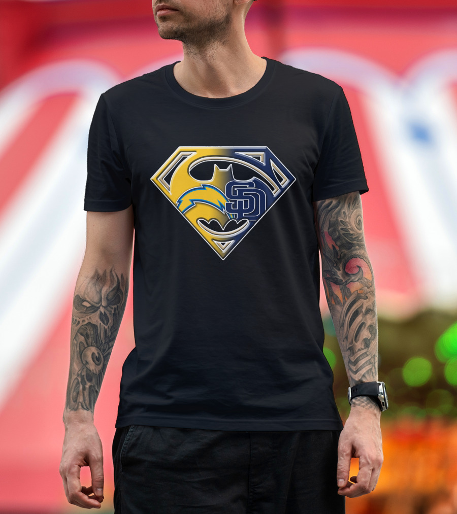San Diego Chargers Padres Superman Batman T-Shirt