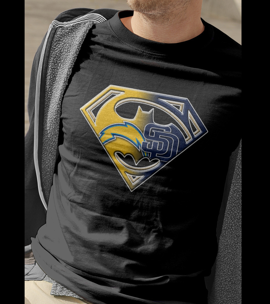 San Diego Chargers Padres Superman Batman T-Shirt