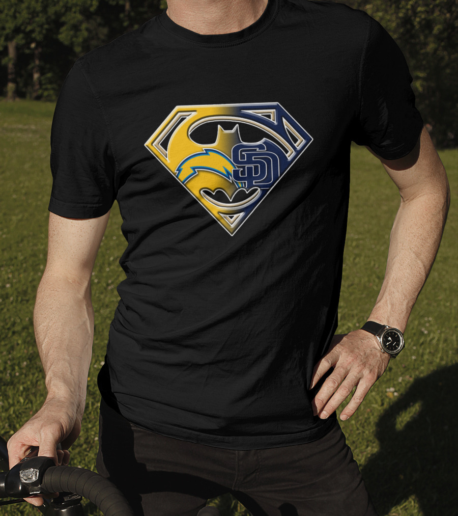 San Diego Chargers Padres Superman Batman T-Shirt