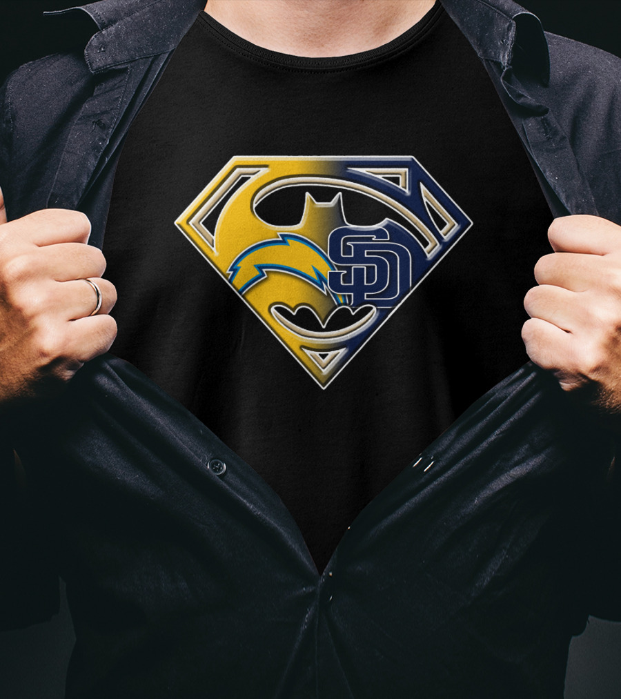San Diego Chargers Padres Superman Batman T-Shirt