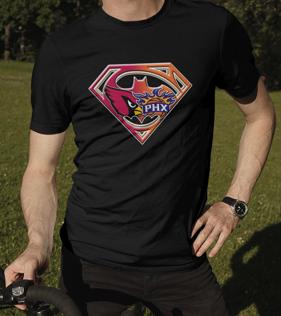 Phoenix Suns Cardinals Superman Logo Fusion T-Shirt