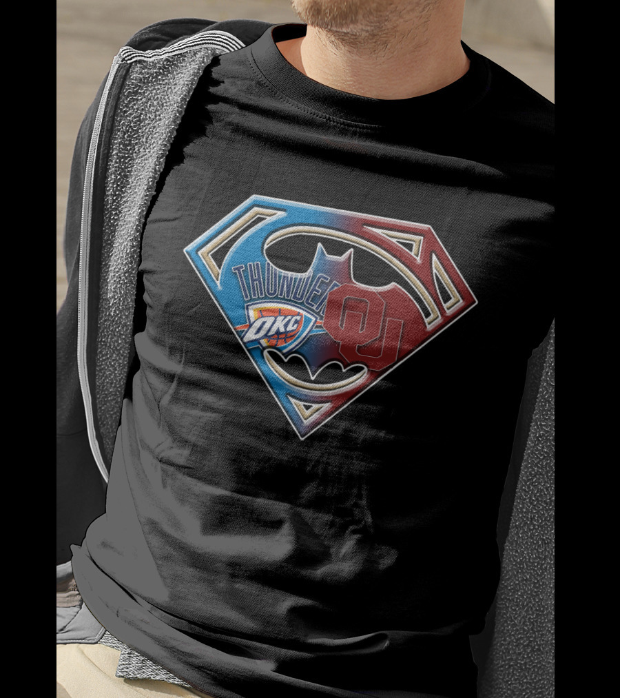 Thunder Okc Ou Superman Batman T-Shirt