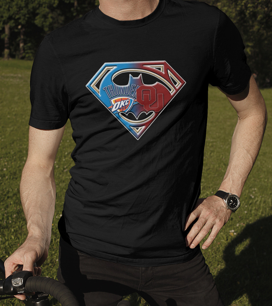 Thunder Okc Ou Superman Batman T-Shirt
