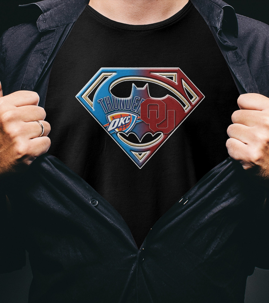 Thunder Okc Ou Superman Batman T-Shirt