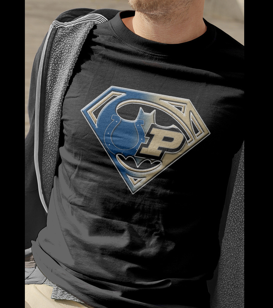 Indianapolis Colts Purdue Batman Superman Logo Bat 045 T-Shirt