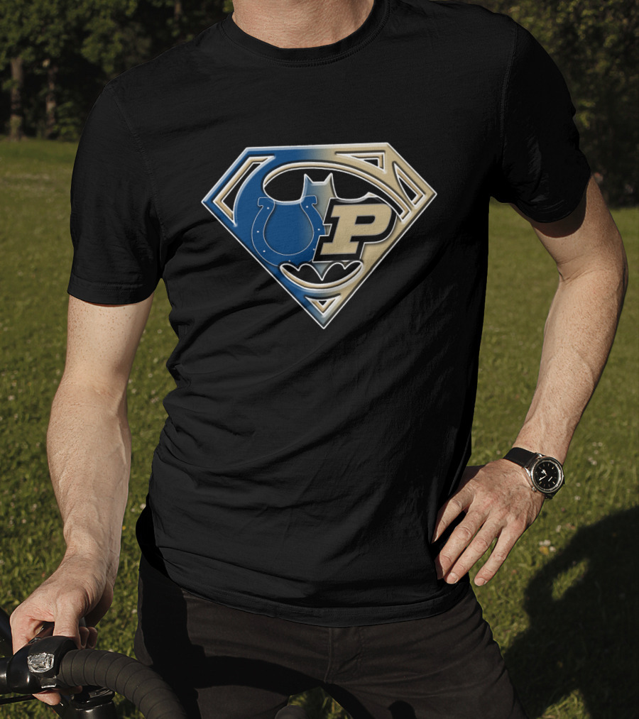 Indianapolis Colts Purdue Batman Superman Logo Bat 045 T-Shirt