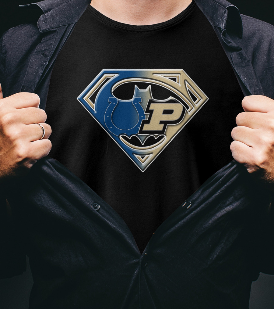 Indianapolis Colts Purdue Batman Superman Logo Bat 045 T-Shirt