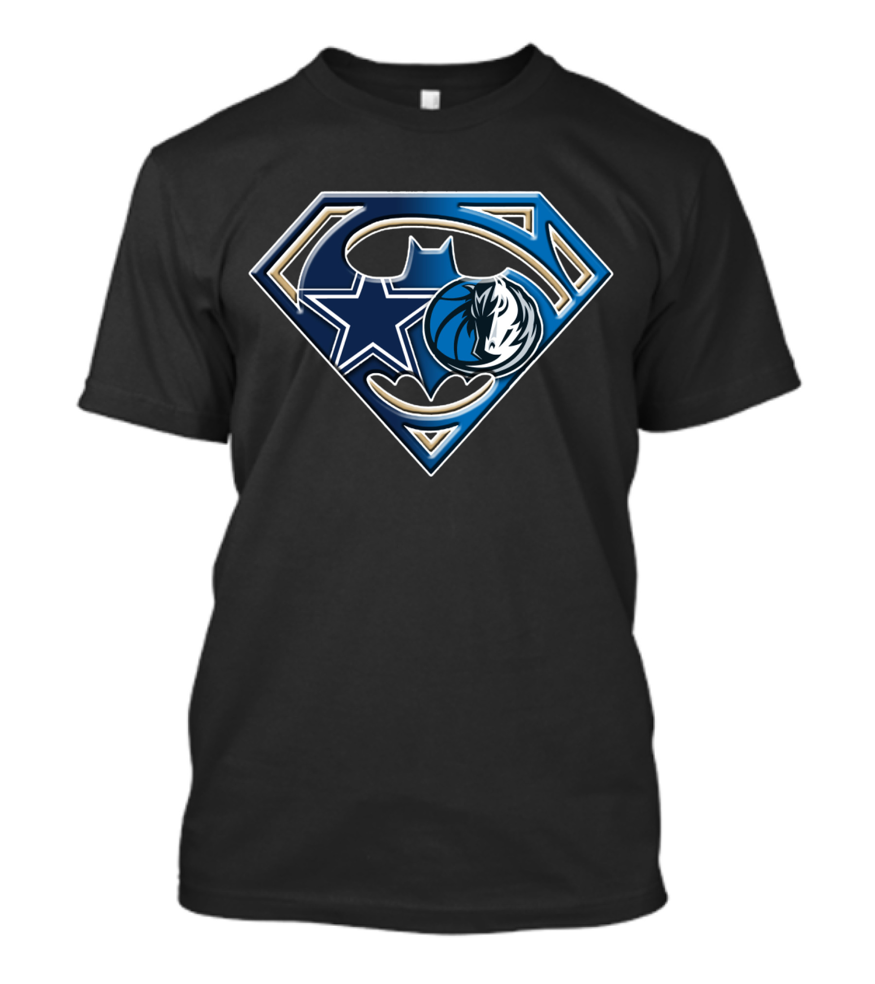 Dallas Cowboys Mavericks Batman Superman Emblem Bat 046 T-Shirt
