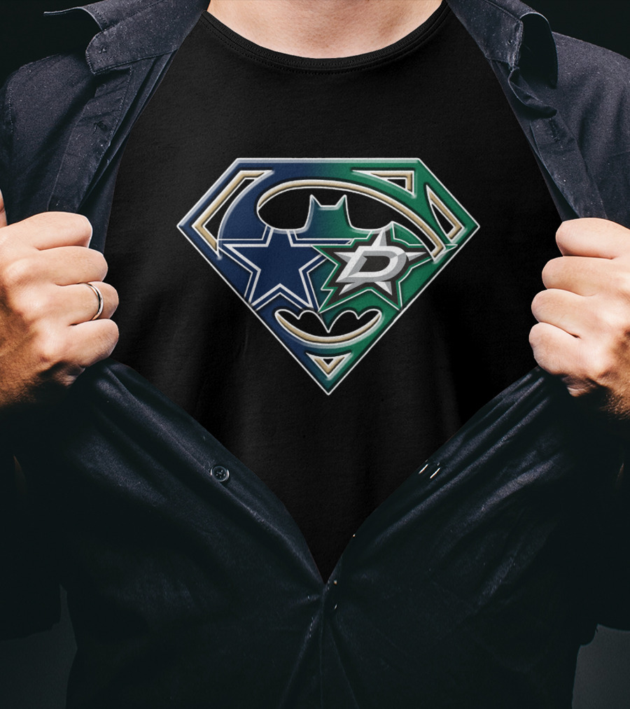 Dallas Cowboys Stars Batman Superman Dallas Stars Bat 047 T-Shirt