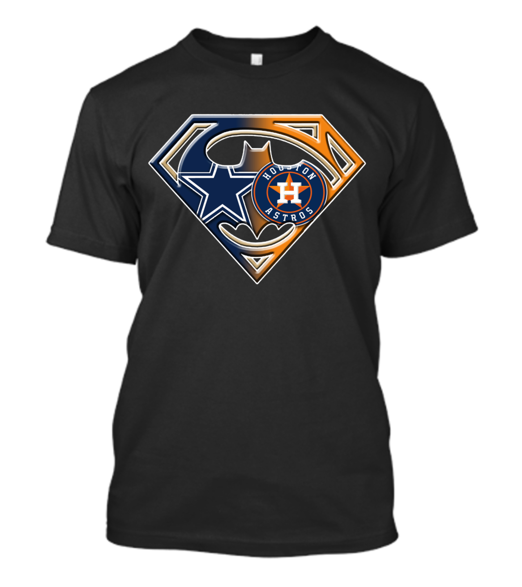 Dallas Cowboys Houston Astros Superman Batman Logo Mashup T-Shirt