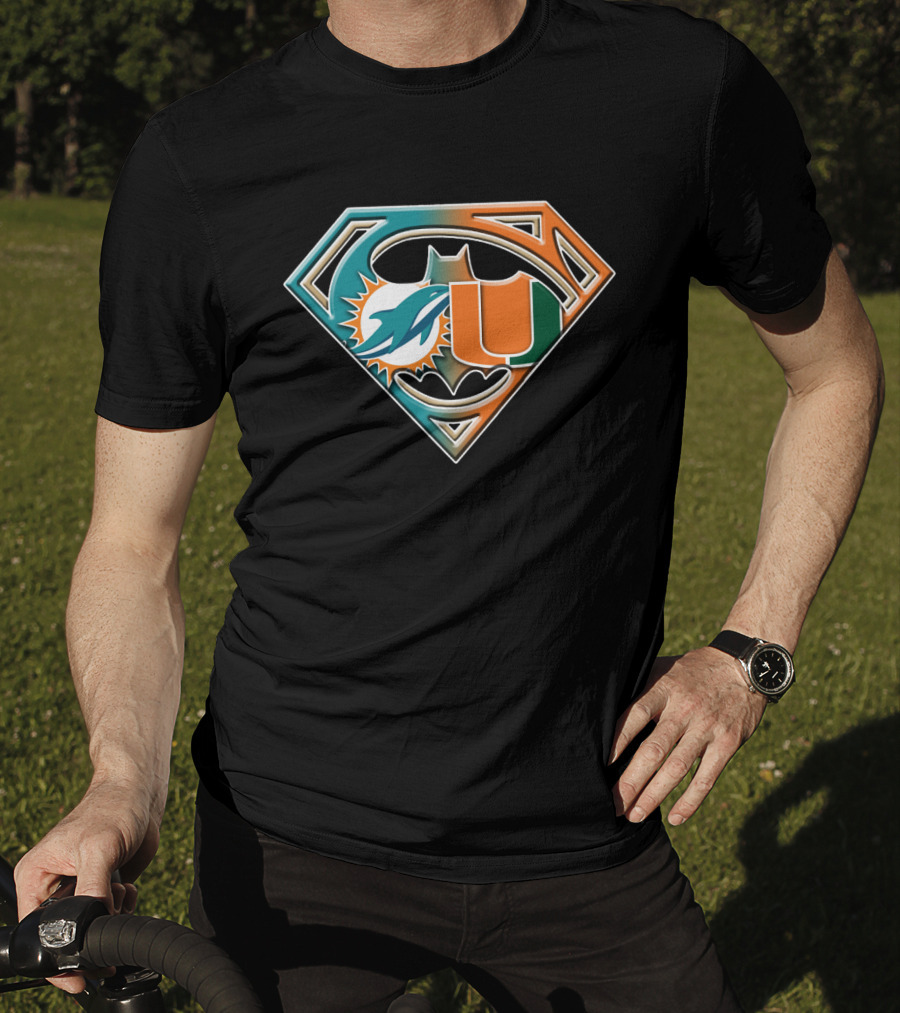 Superman Miami Dolphins University Batman Logo Bat 054 T-Shirt