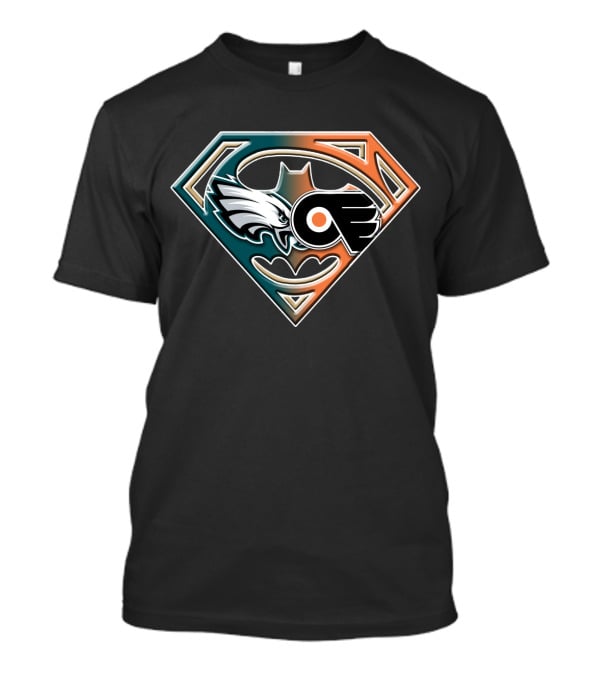 Eagles Flyers Batman Superman Logo Mashup T-Shirt
