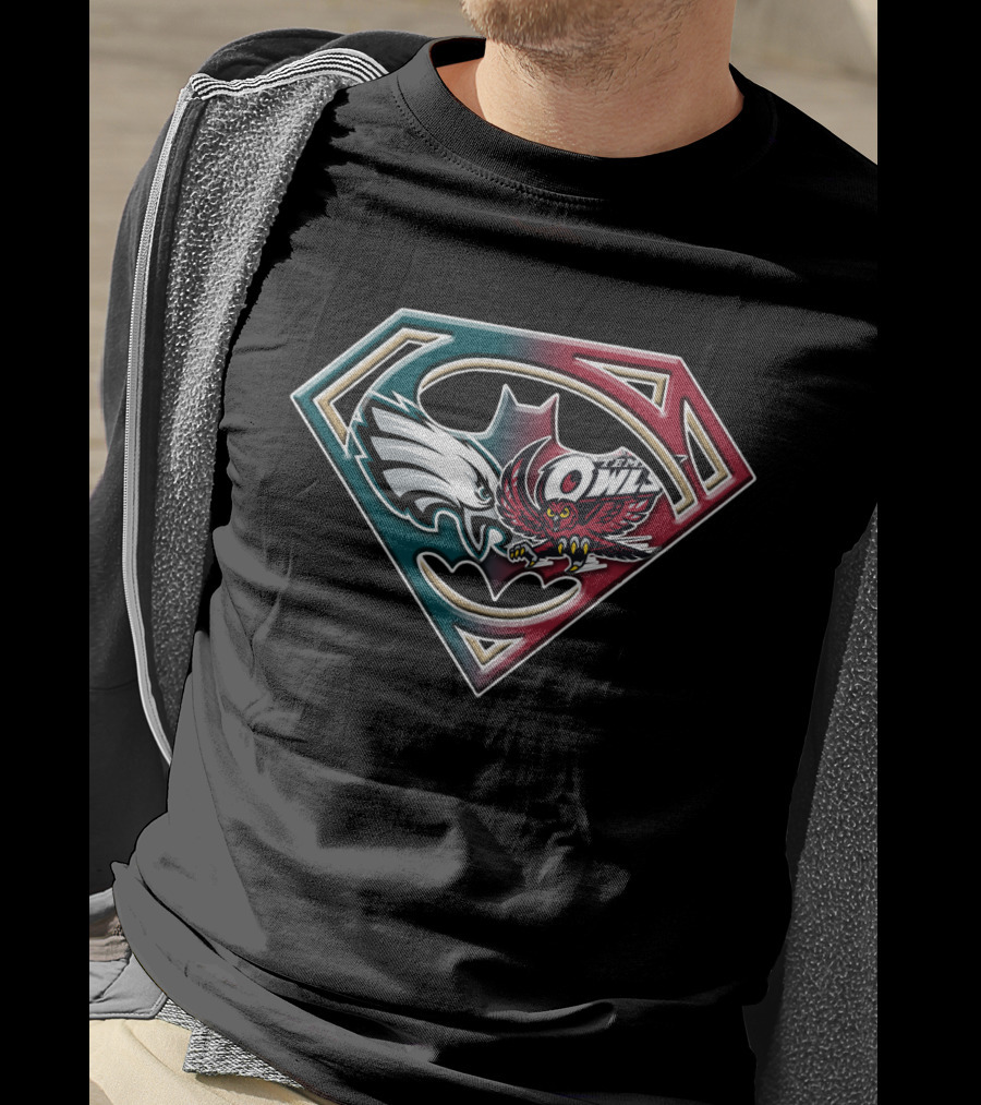 Superman Shield With Owl And Batman Wings Bat 060 T-Shirt