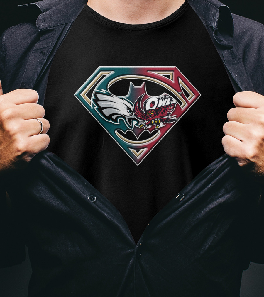 Superman Shield With Owl And Batman Wings Bat 060 T-Shirt