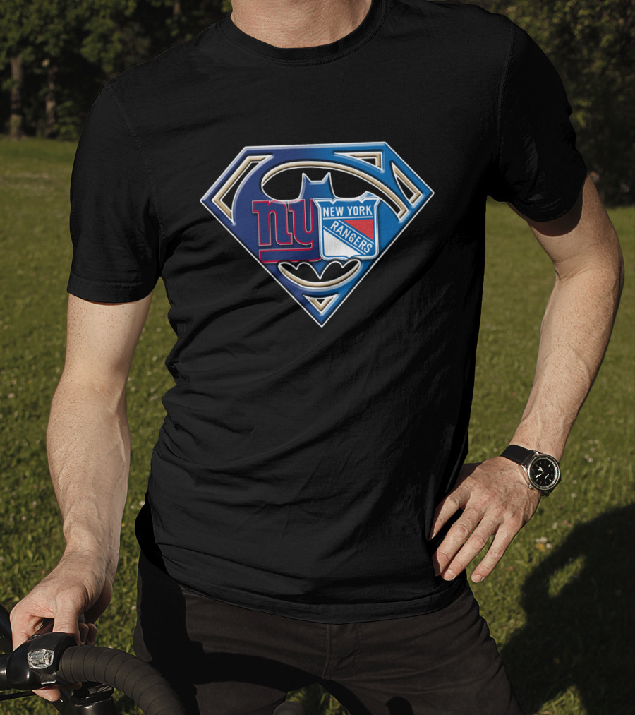 Ny Giants Rangers Batman Superman T-Shirt