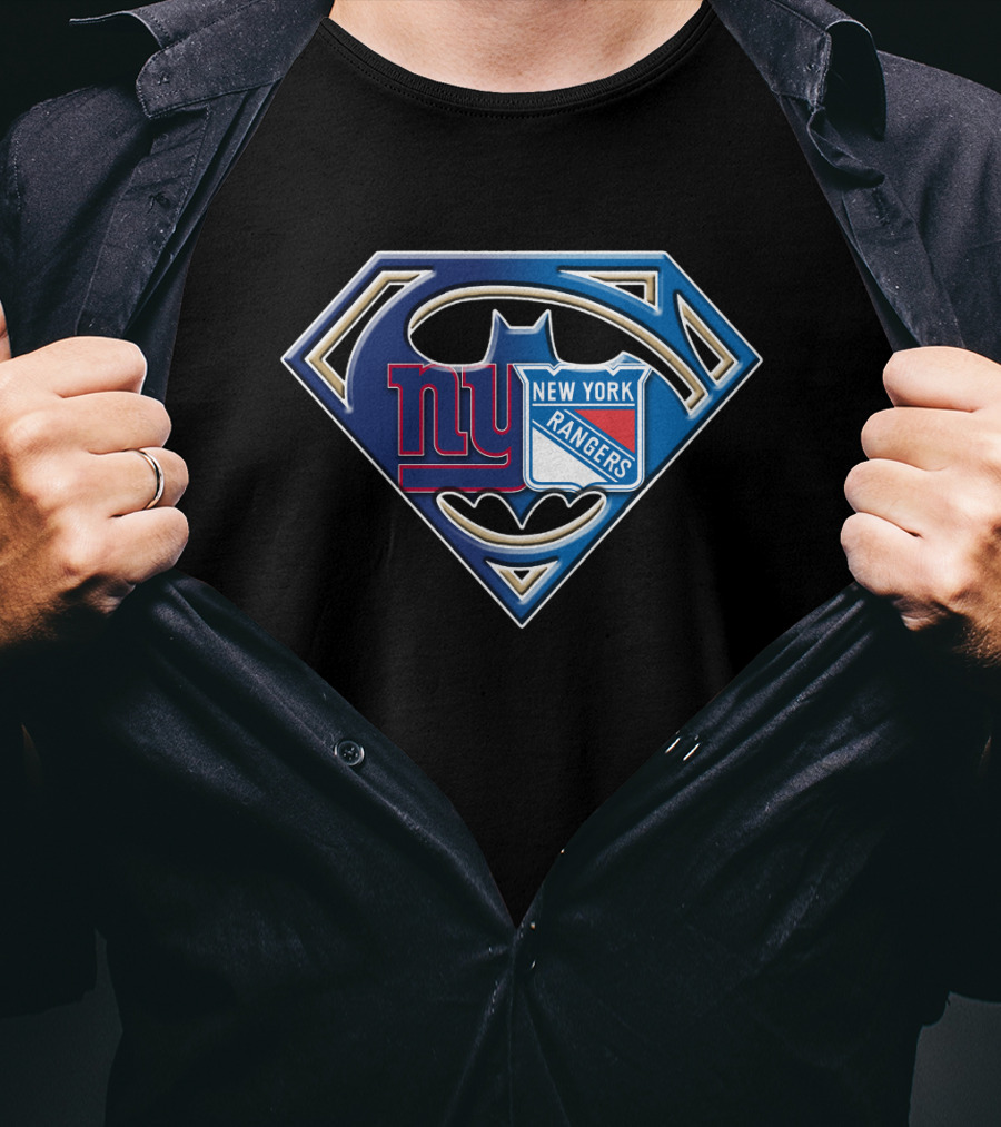 Ny Giants Rangers Batman Superman T-Shirt