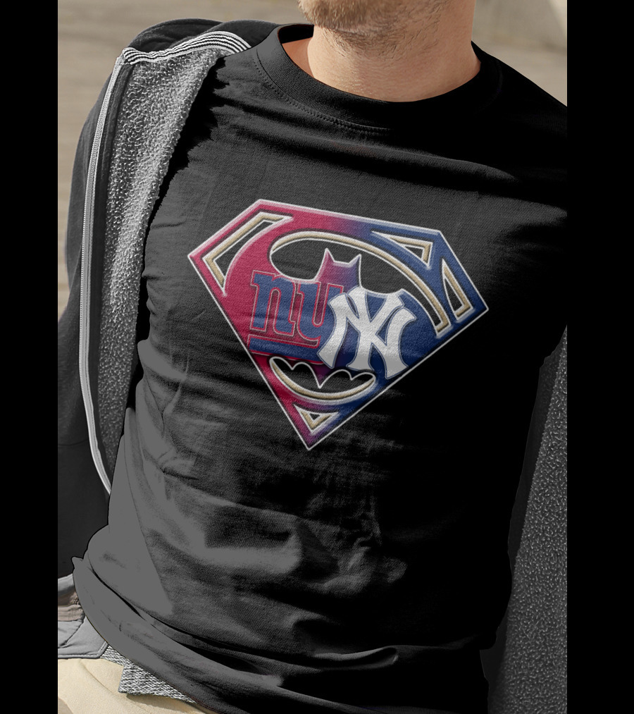 Superman Batman New York Giants Yankees Crossover 067 T-Shirt