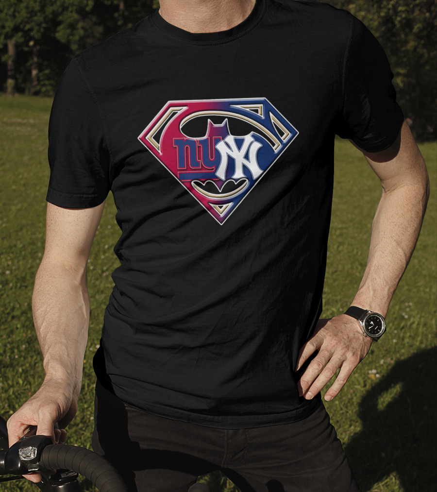 Superman Batman New York Giants Yankees Crossover 067 T-Shirt