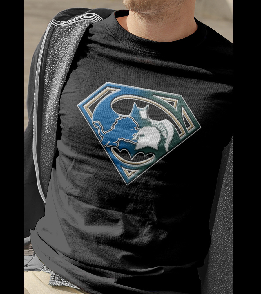 Superman Logo Batman Shape Lions Spartans Bat T-Shirt