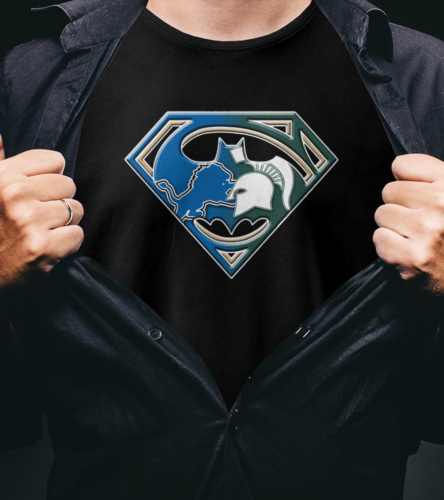 Superman Logo Batman Shape Lions Spartans Bat T-Shirt