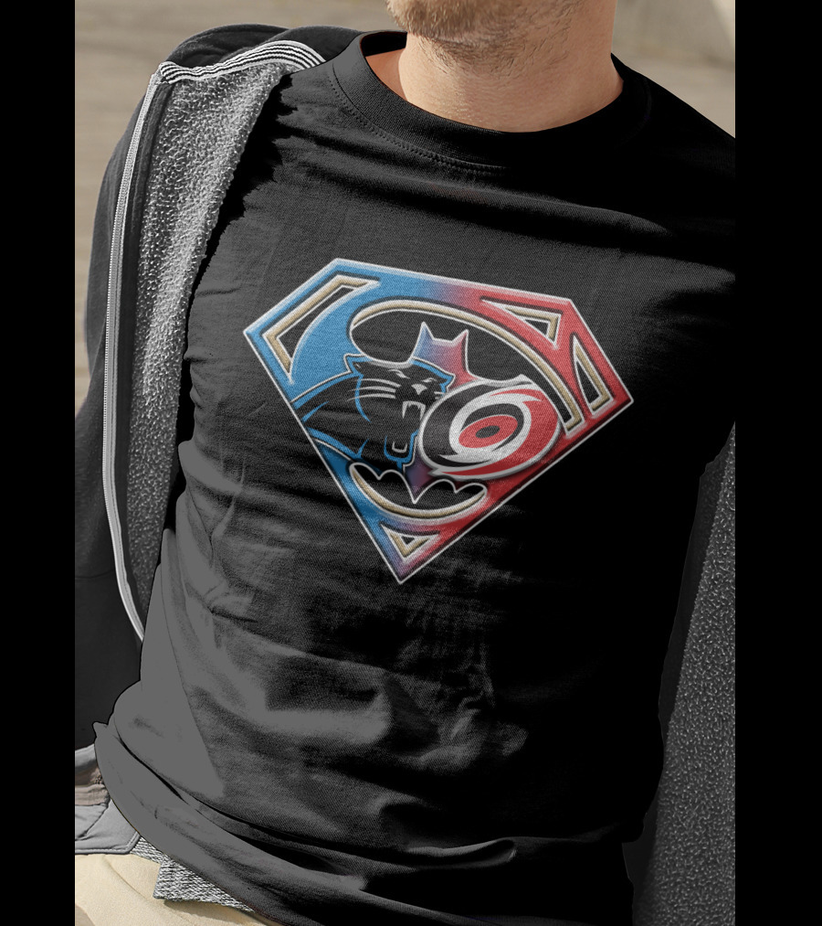 Panthers Hurricanes Superman Logo Fusion T-Shirt