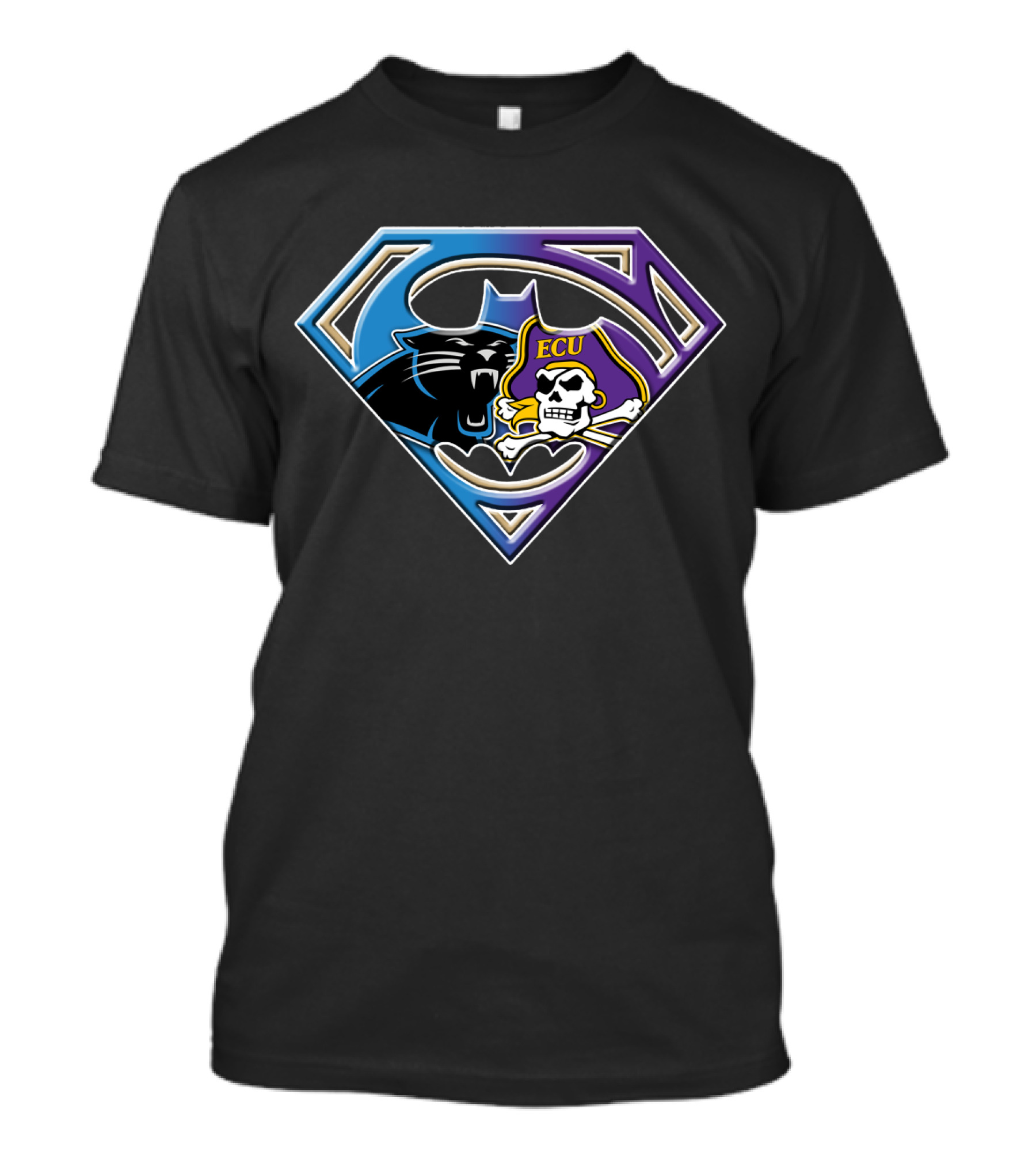 Superman Logo Carolina Panthers Ecu Pirates T-Shirt