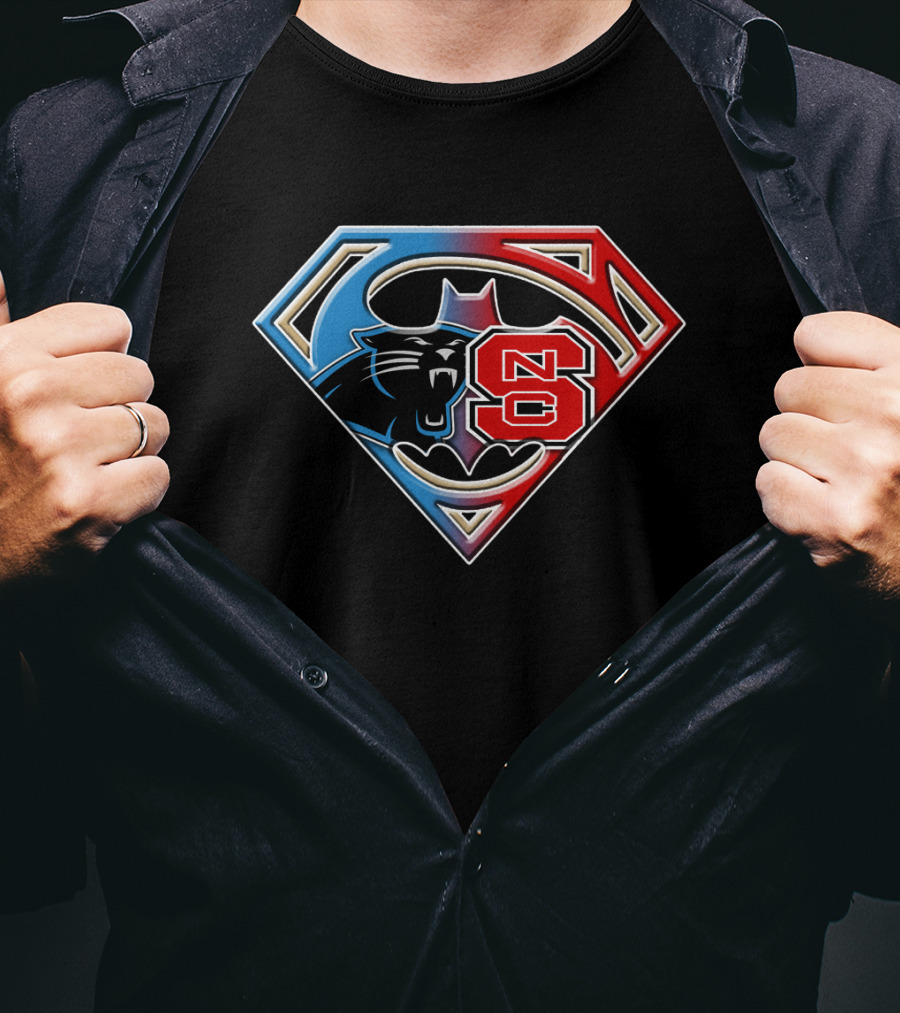 Carolina Panthers Nc State Superman Logo Bat 087 T-Shirt
