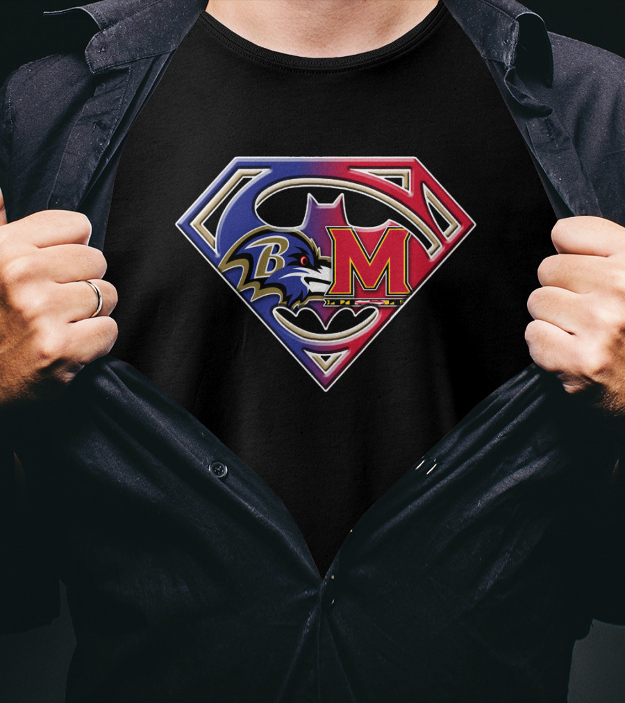 Baltimore Raven Superman Superman Maryland Terrapins T-Shirt
