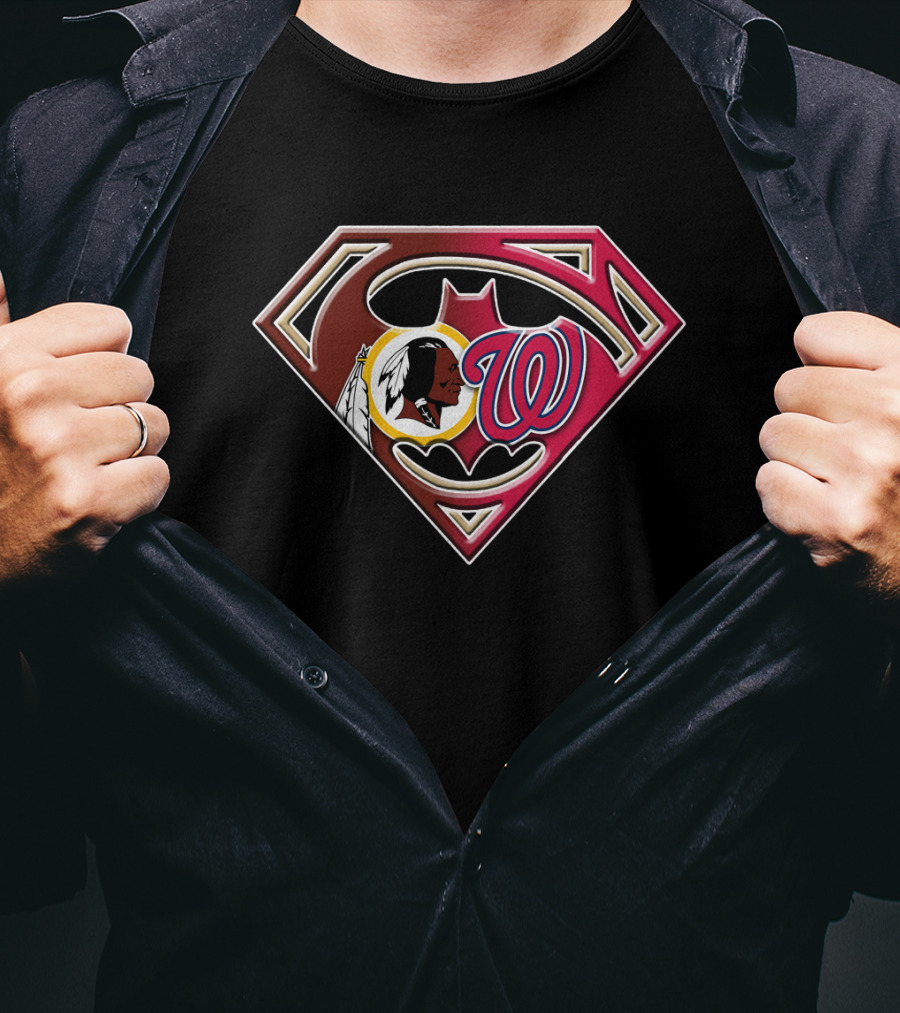 Superhero Washington Logo Redskins Nationals Fusion T-Shirt