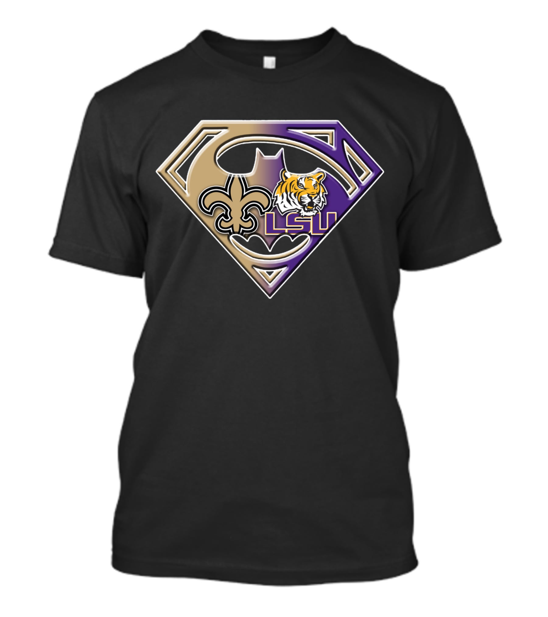Lsu Tigers New Orleans Saints Superhero T-Shirt