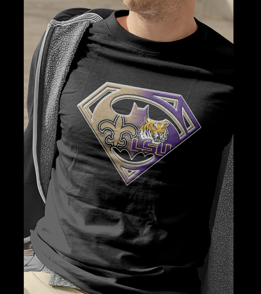 Lsu Tigers New Orleans Saints Superhero T-Shirt