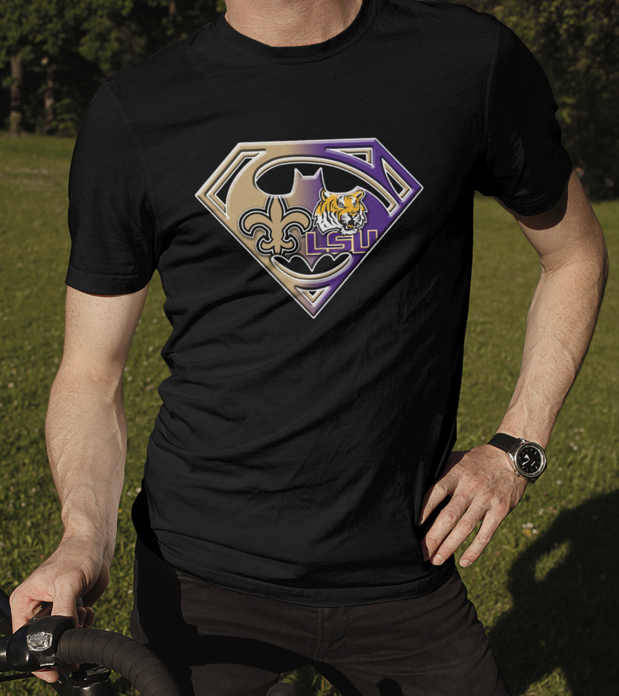 Lsu Tigers New Orleans Saints Superhero T-Shirt