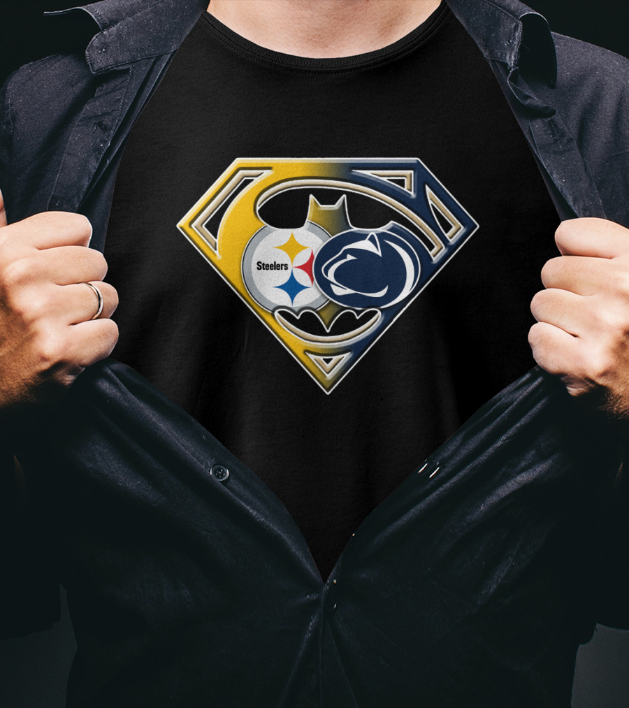 Steelers Penn State Batman Superman Logo Fusion Bat 113 T-Shirt