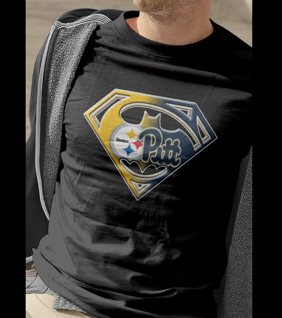 Steelers Pitt Bat Emblem Superhero Fusion T-Shirt