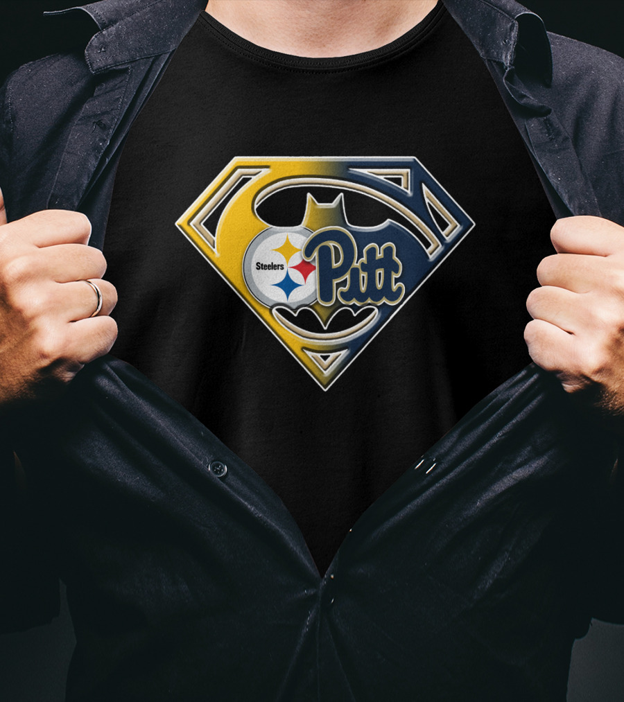 Steelers Pitt Bat Emblem Superhero Fusion T-Shirt