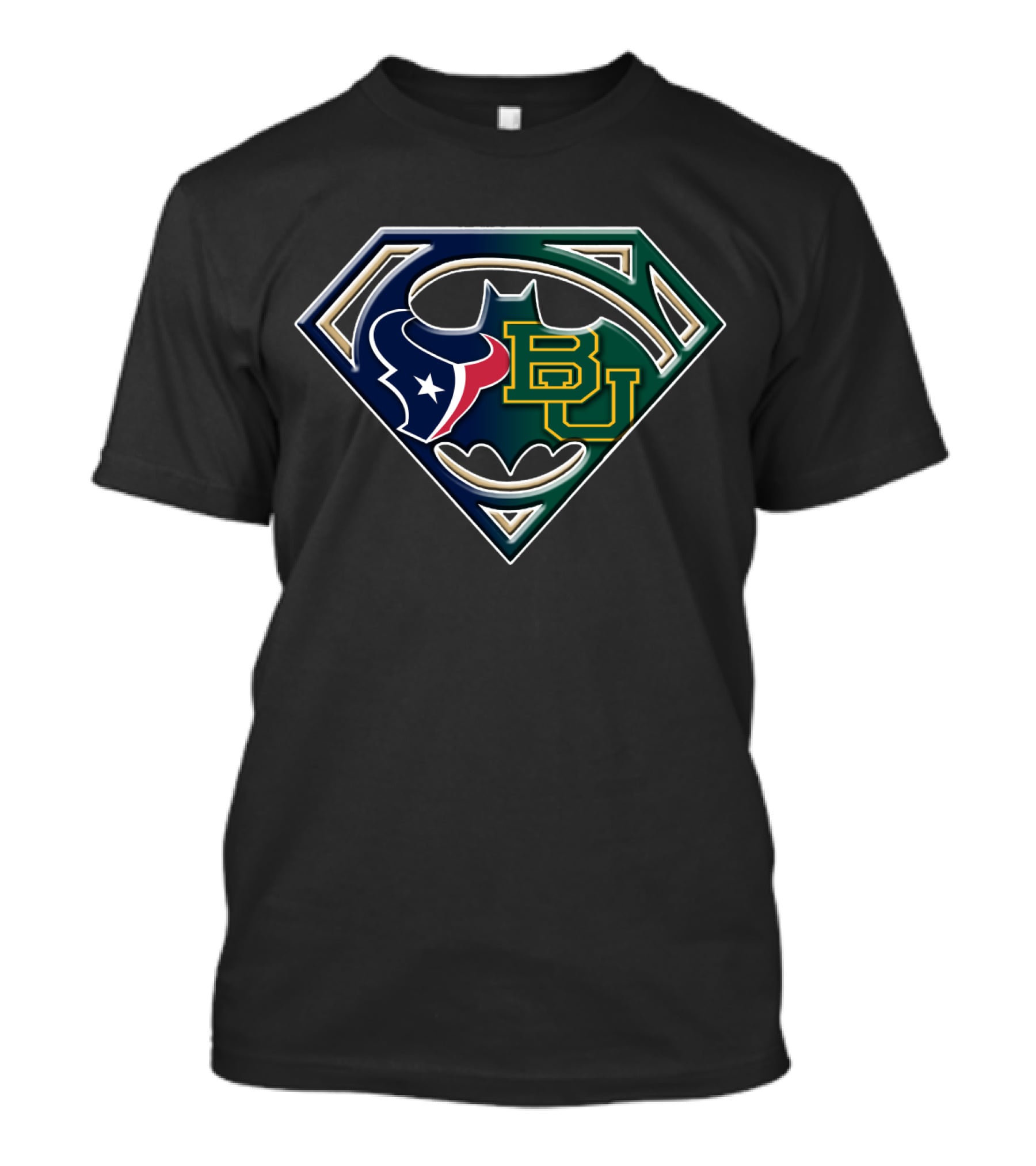 Baylor Bears Houston Texans Batman Superman Mashup Bat 117 T-Shirt