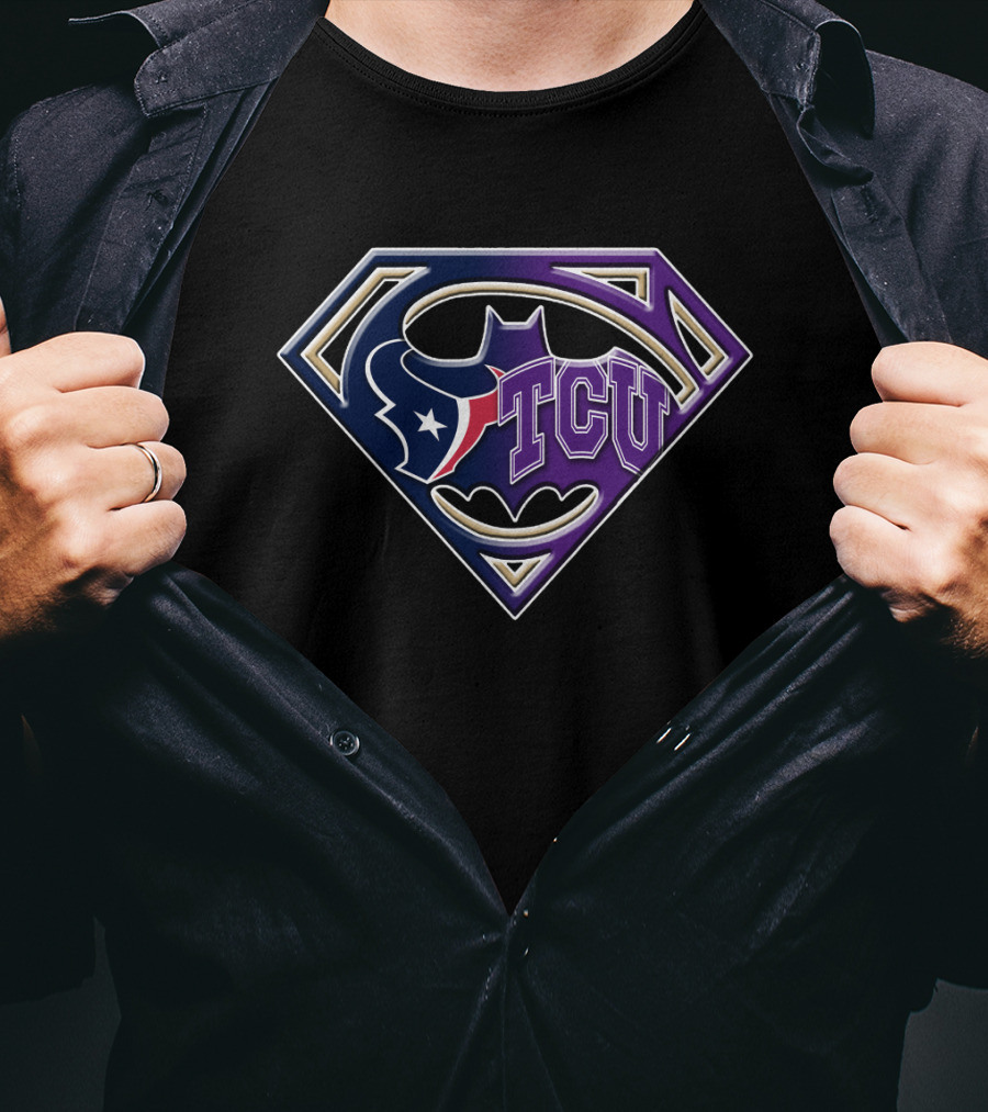 Tcu Bat 122 Texans Logo Superman Bat Symbol Fusion T-Shirt