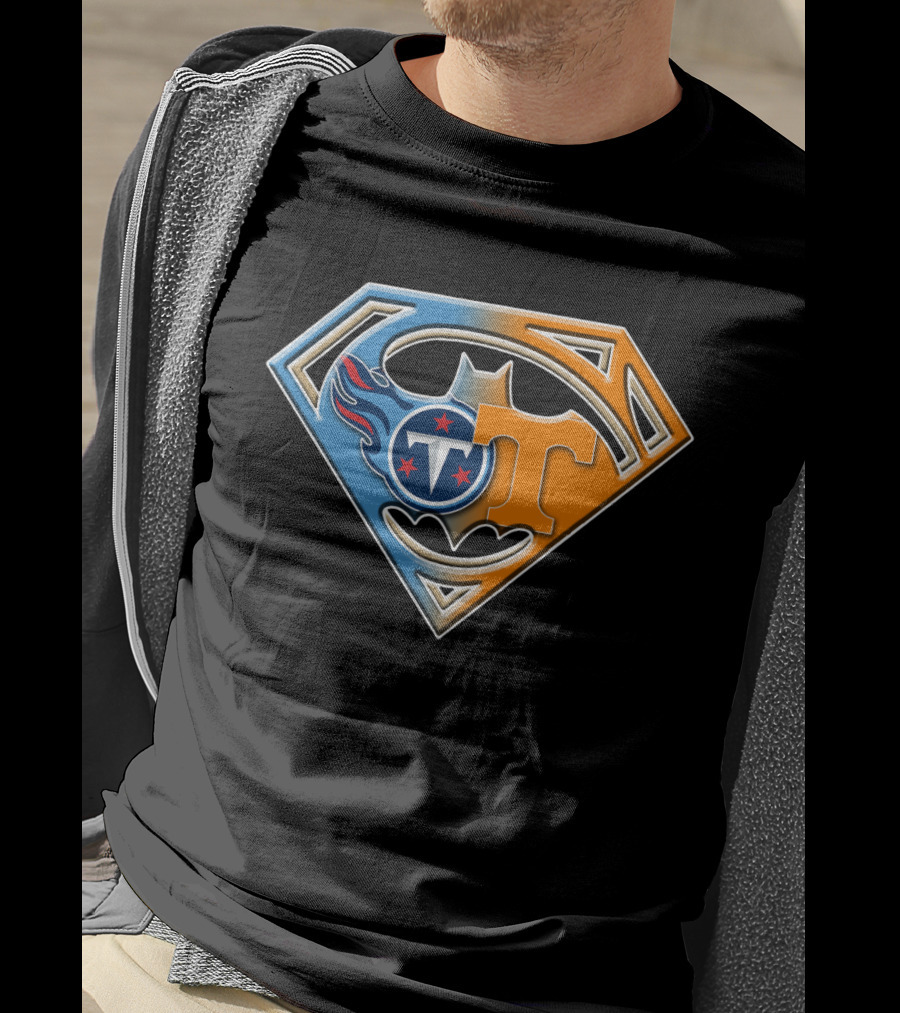 Tennessee Titans Volunteers Superman Batman T-Shirt