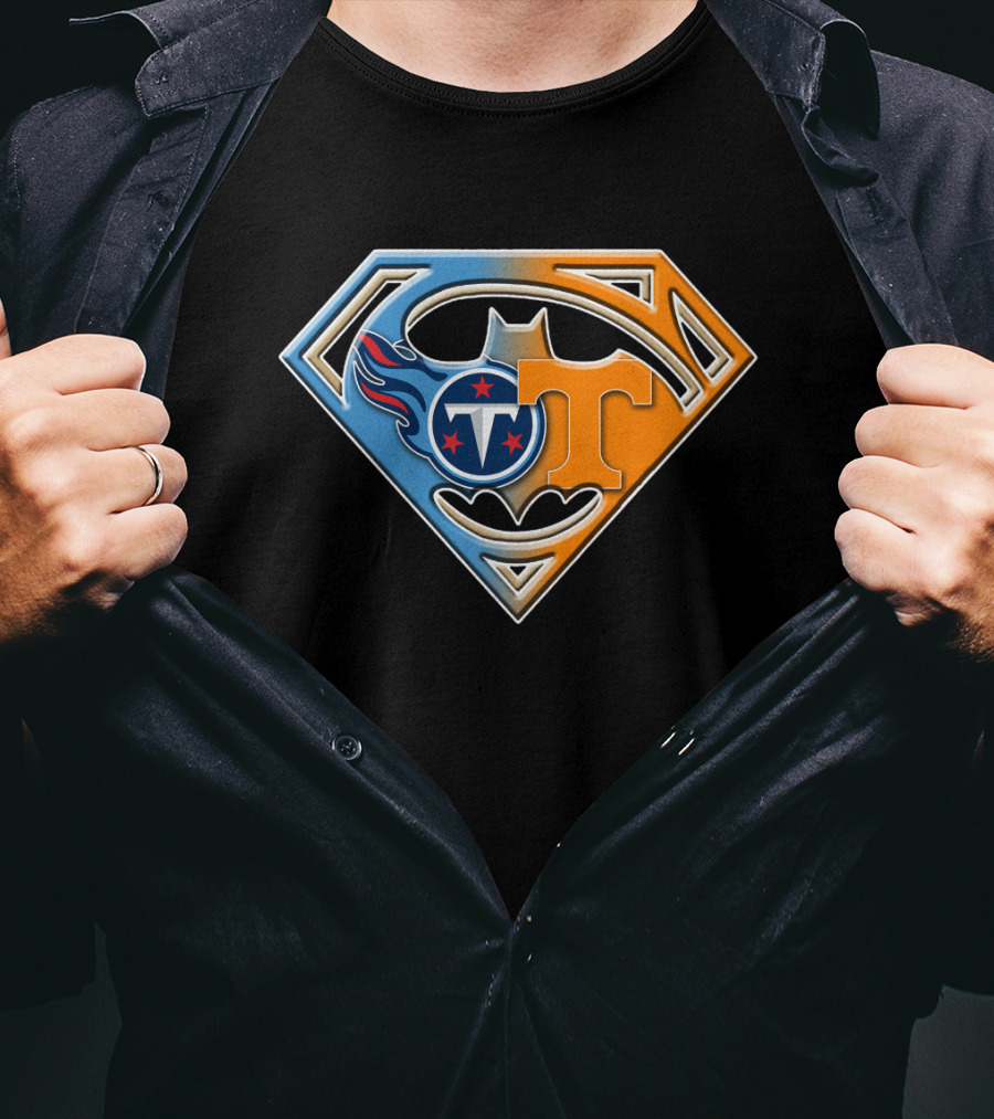 Tennessee Titans Volunteers Superman Batman T-Shirt
